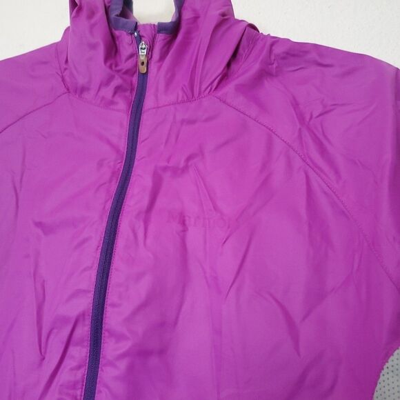 Marmot Windbreaker Rain Jacket Women M Full Zip Trail Wind Hoody Hiking Packable - Picture 7 of 16